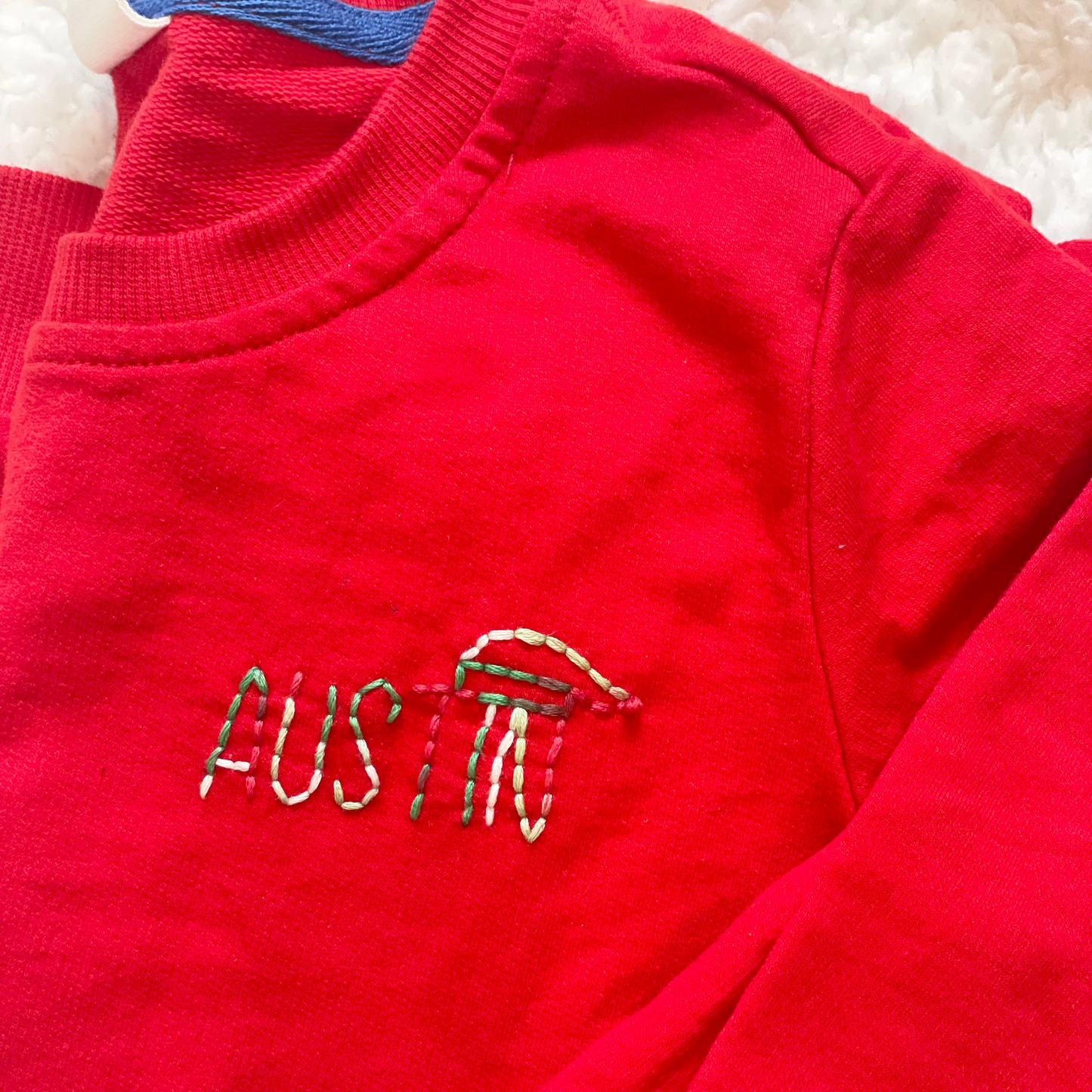 Hand Embroidered Christmas Sweatshirt