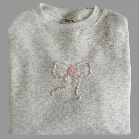 Hand Embroidered Bow Sweatshirt