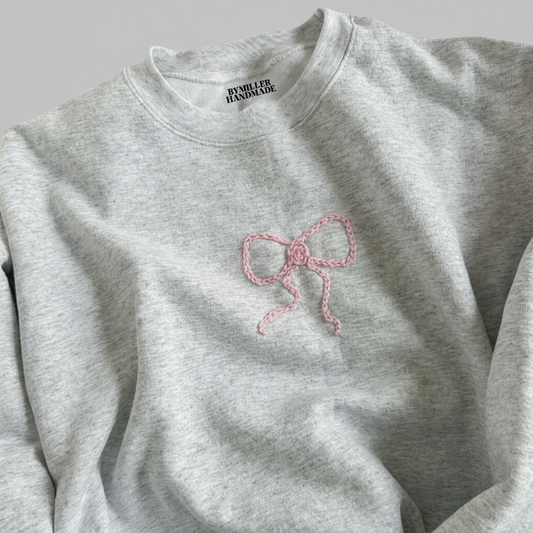 Hand Embroidered Bow Sweatshirt