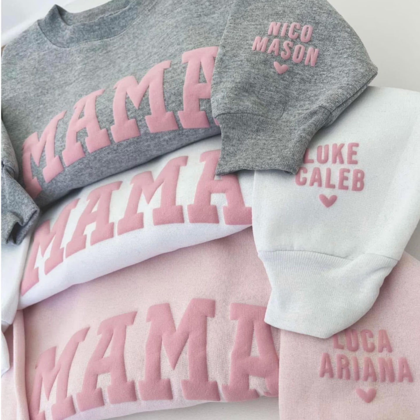 Personalized Embossed Mama Sweatshirt