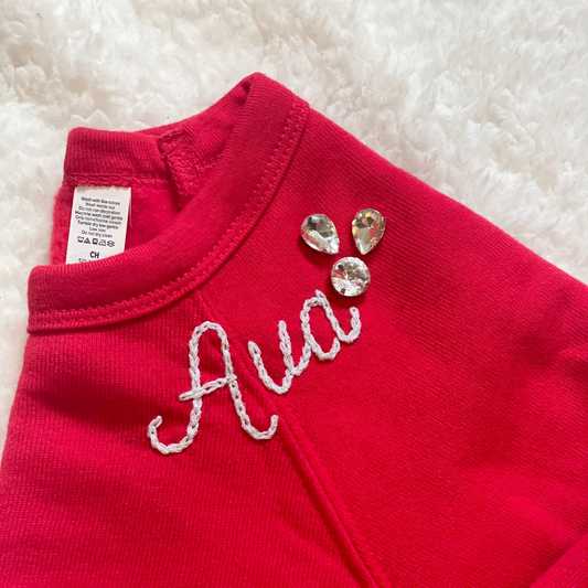 Personalized Hand Embroidered Sweatshirt