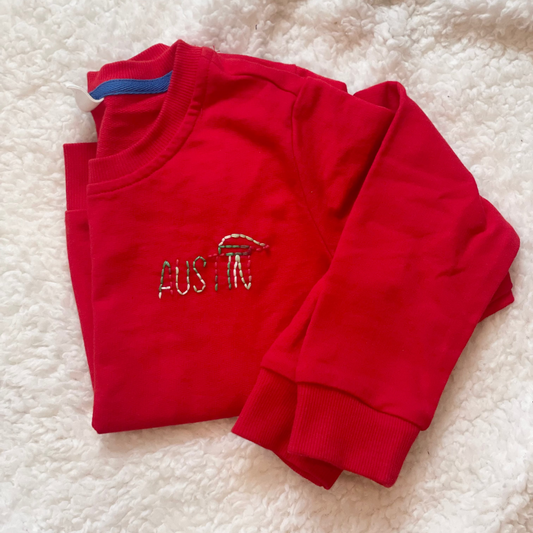 Hand Embroidered Christmas Sweatshirt