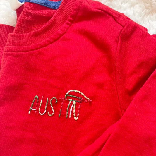 Hand Embroidered Christmas Sweatshirt