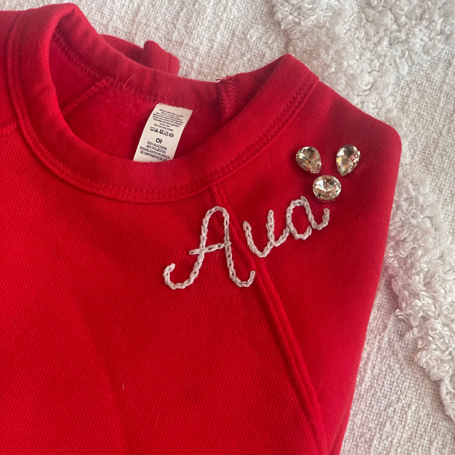 Personalized Hand Embroidered Sweatshirt