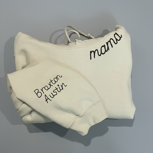 Hand Embroidered Mama Sweatshirt