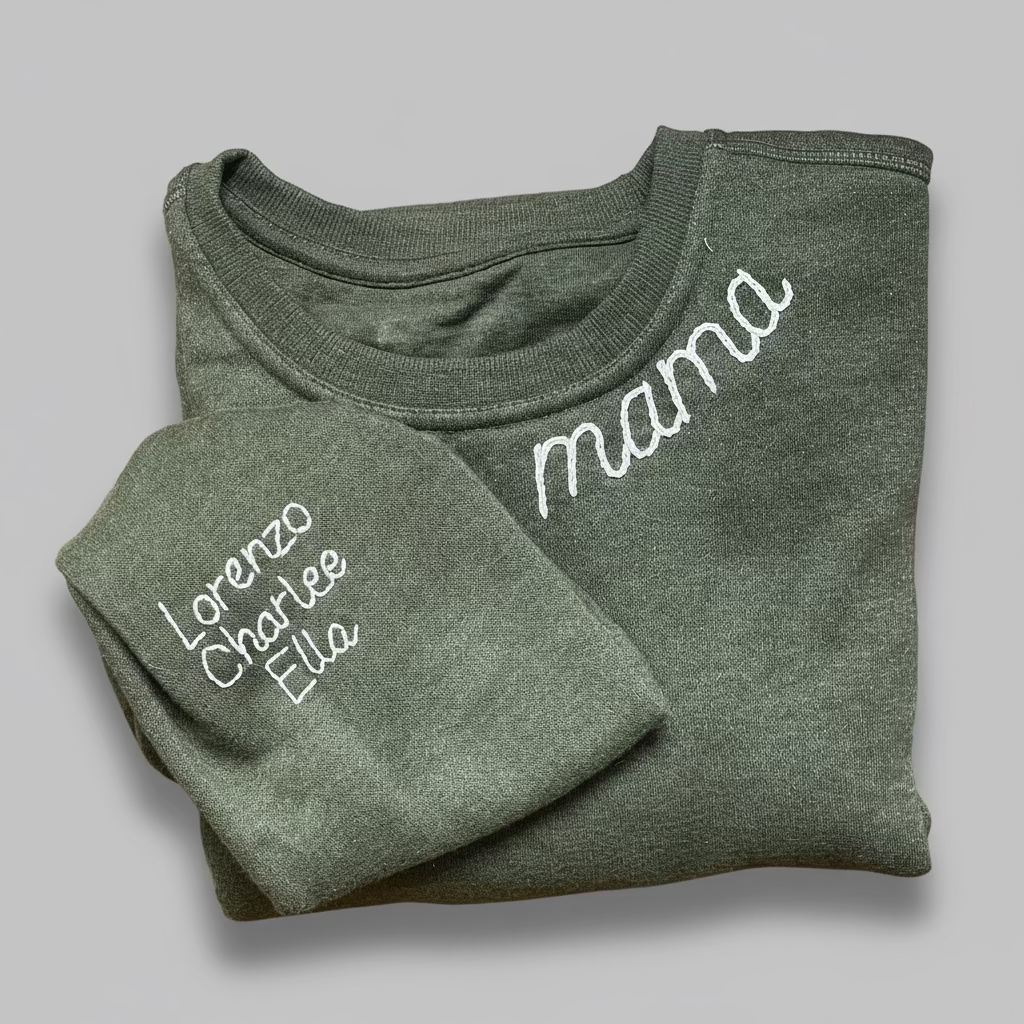 Hand Embroidered Mama Sweatshirt