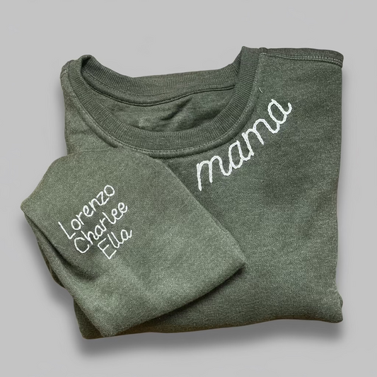 Hand Embroidered Mama Sweatshirt
